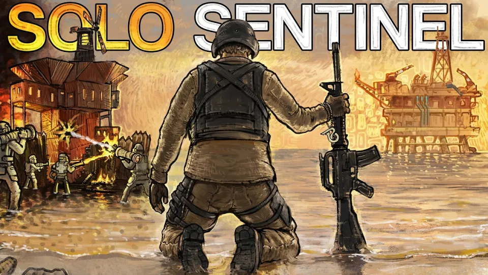What makes Rust solo survival next to Oil Rig so hard to pull off?